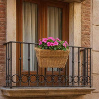 Cesto per bici cestino rettangolare in vimini naturale con manico intrecciato