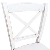 Sedia da pranzo Venezia croce in legno bianco anticato con finitura ciliegio