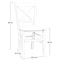 Sedia da pranzo Venezia croce in legno bianco anticato con finitura ciliegio