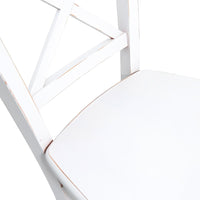 Sedia da pranzo Venezia croce in legno bianco anticato con finitura ciliegio