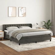 Giroletto a Molle con Materasso Grigio Scuro 160x200 cm Velluto cod mxl 37977