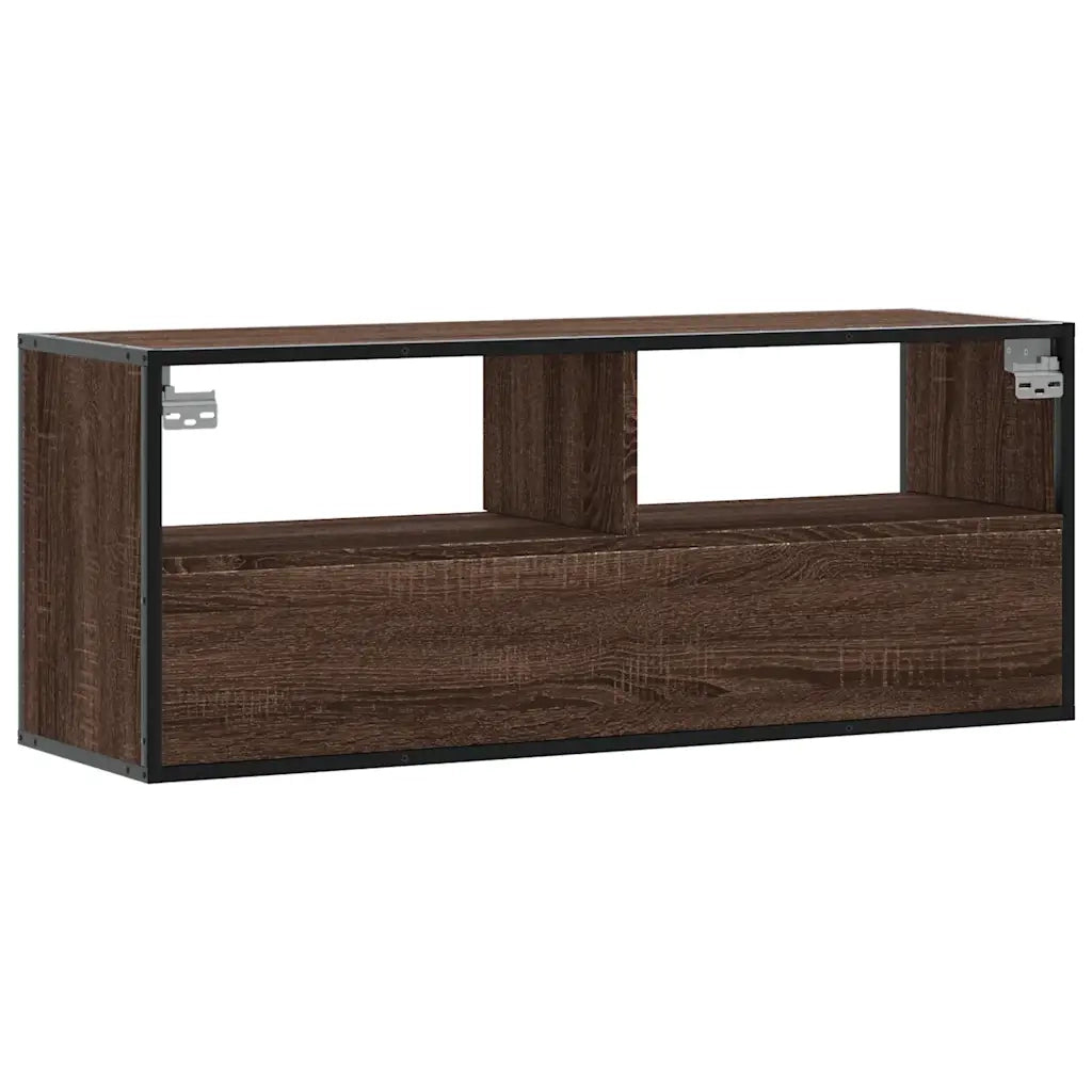 Mobile TV-Credenza per TV-Console TV Rovere Marrone 100x31x39,5 cm in Truciolato e Metallo 977983