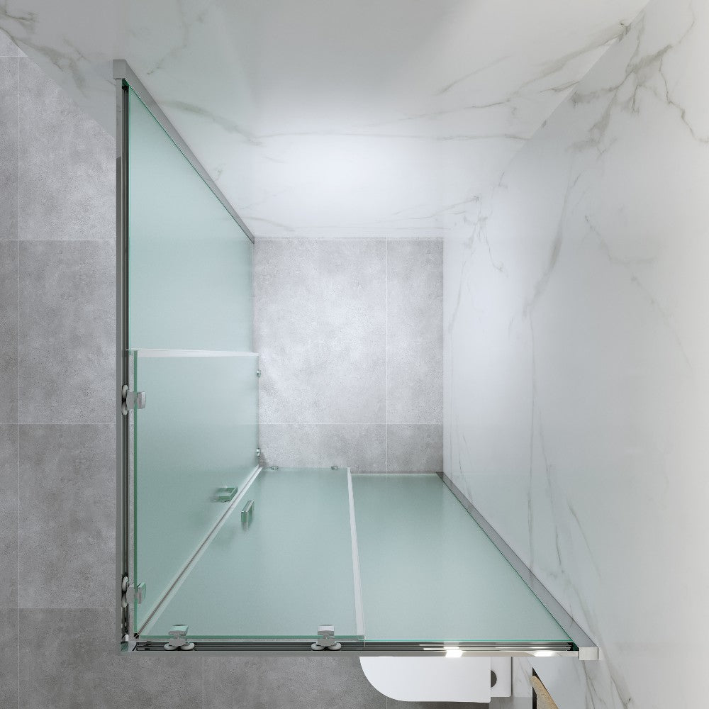 Cabina Doccia Angolare Scorrevole 80x120 Cm H 185 cm vetro Opaco 6 mm| Kiro