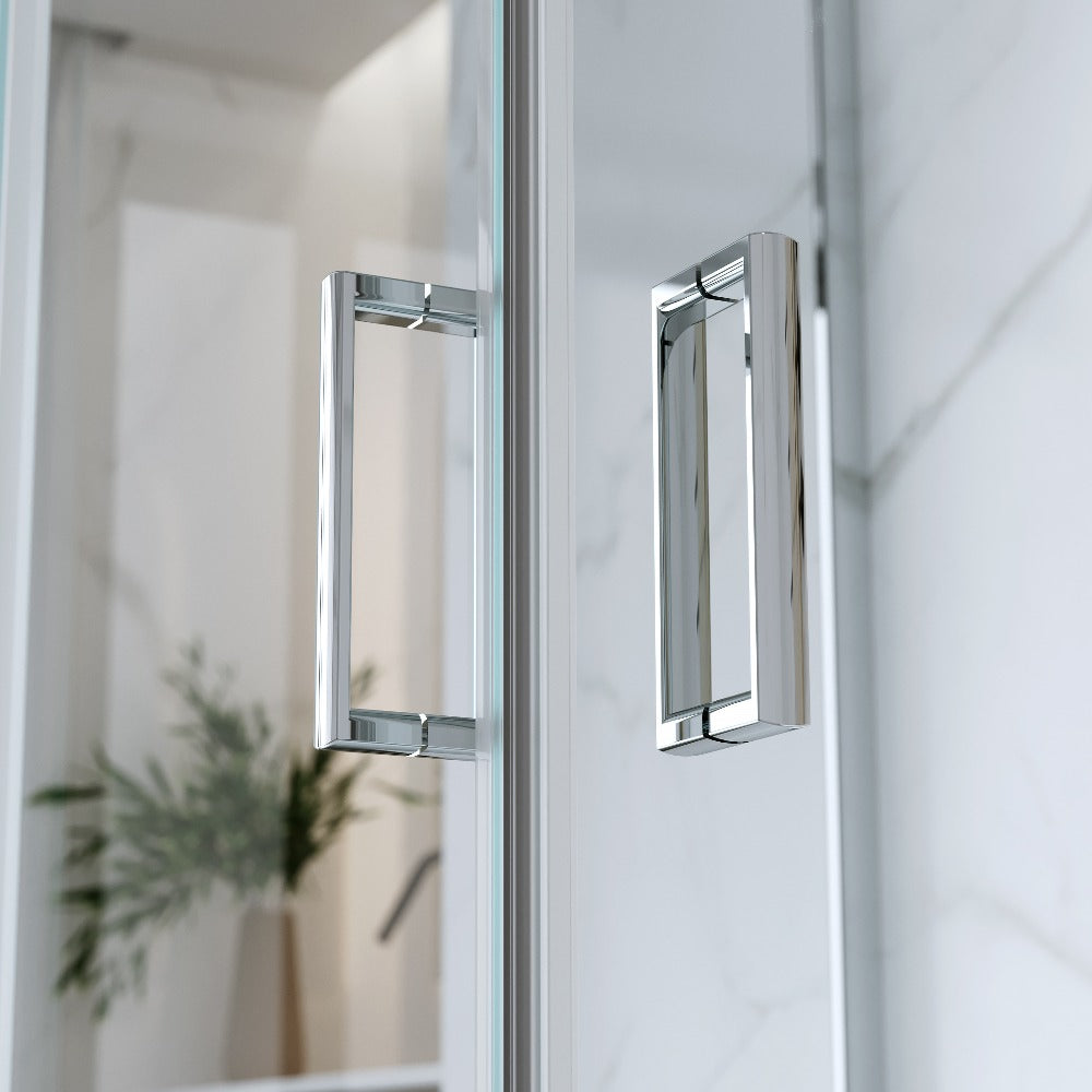 Box Doccia 3 Lati 70x90x70 Cm H185 cm vetro Trasparente 6 mm Apertura Scorrevole| Kiro