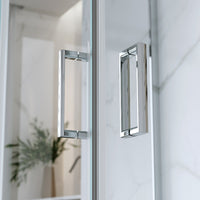Box Doccia 3 Lati 70x90x70 Cm H185 cm vetro Trasparente 6 mm Apertura Scorrevole| Kiro