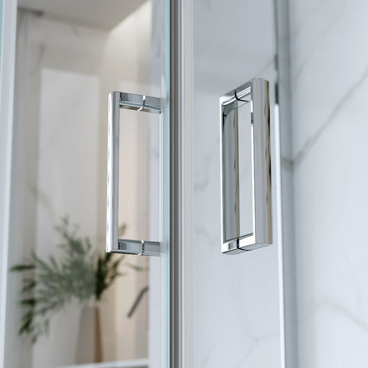 Box Doccia 3 Lati 70x90x70 Cm H185 cm vetro Trasparente 6 mm Apertura Scorrevole| Kiro