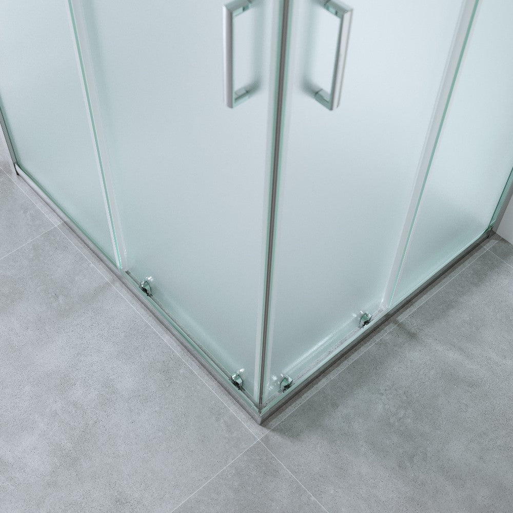 Cabina Doccia 3 Lati 70x90x70 Cm H 185 cm vetro 6 mm Opaco Scorrevole| Kiro