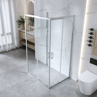 Box Doccia 3 Lati 70x120x70 Cm H185 cm vetro Trasparente 6 mm Apertura Scorrevole| Kiro