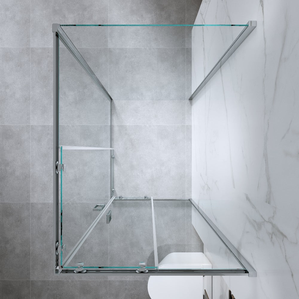 Box Doccia 3 Lati 70x120x70 Cm H185 cm vetro Trasparente 6 mm Apertura Scorrevole| Kiro