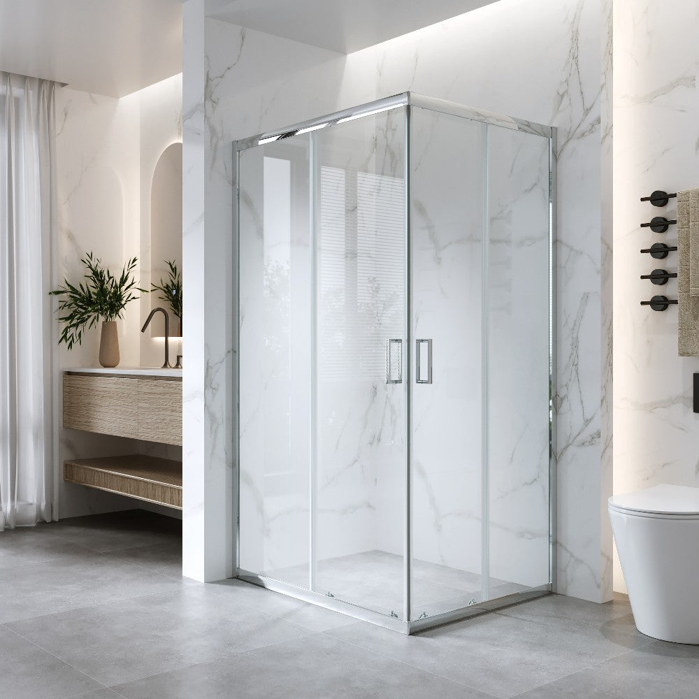 Cabina Doccia Angolare Scorrevole 70x90 Cm H 185 cm Vetro Trasparente 6 mm | Kiro