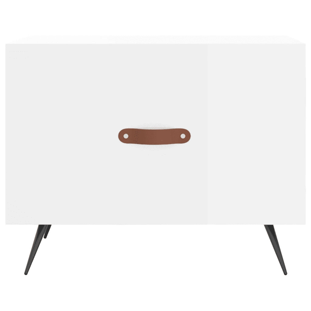 Tavolino da salotto | Tavolino da caff¨¨ | Tavolino da Soggiorno Bianco Lucido 50x50x40 cm Legno Multistrato