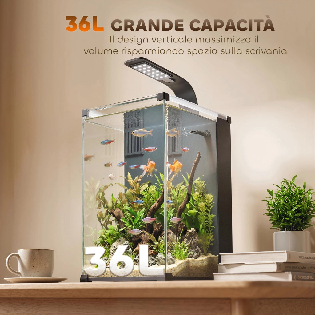 Acquario con Filtro ¨C zephmum ¨C Nero 30x30x45.5cm