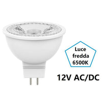 GU5.3 MR16 LAMPADINA FARETTO A LED 12V AC/DC 6,5W LUCE FREDDA 6500K 560LM BOT