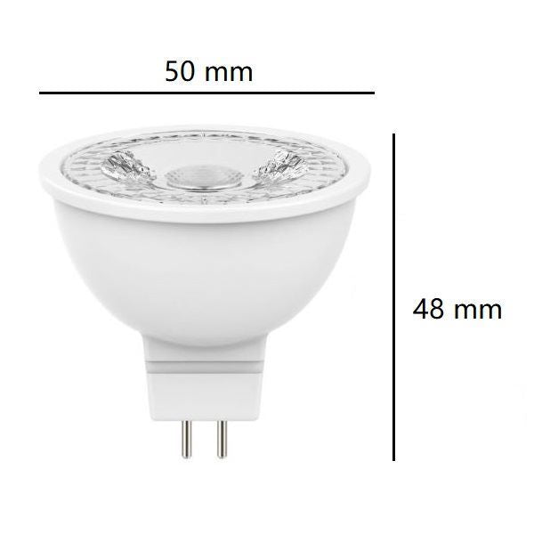 GU5.3 MR16 LAMPADINA FARETTO A LED 12V AC/DC 6,9W LUCE NATURALE 4000K 500LM BOT