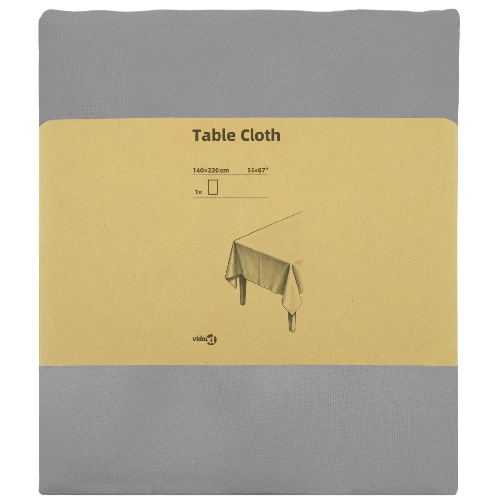 Tovaglia da Tavolo Grigio Chiaro 140 x 220 cm Poliestere 42039877