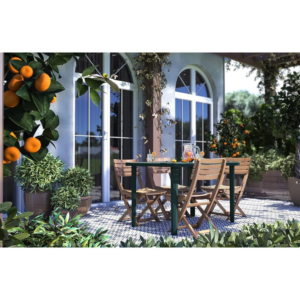 Trade Shop - Tavolo Verde Rettangolare Da Giardino 120x70 Cm Perfetto Per Spazio Esterno 016302 -