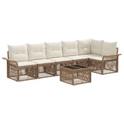 Set Divano da Giardino 7 pcs Beige polyrattan 3434838