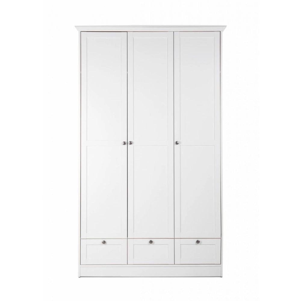 Armadio tre ante e tre cassetti Landwood18 colore bianco