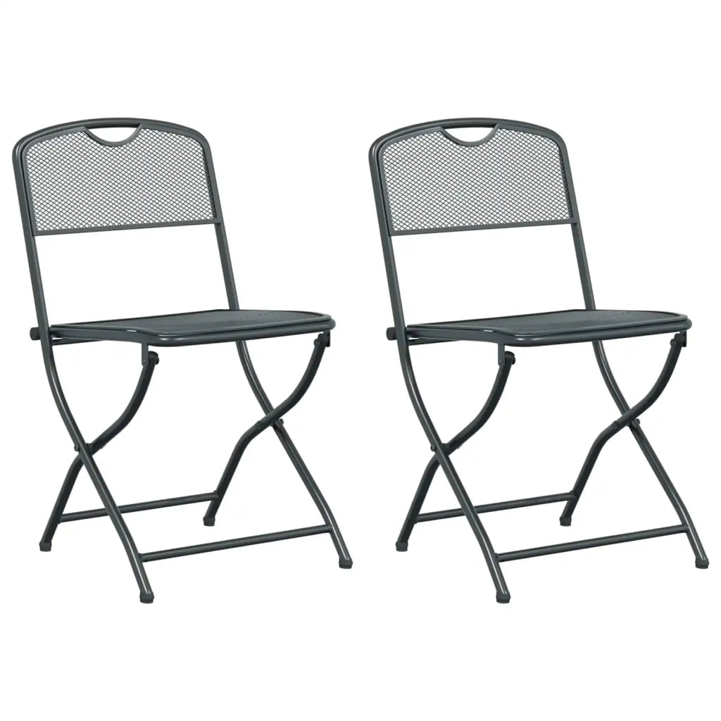 Sedie da giardino 2 pcs Antracite 52,5 x 46 x 82 cm Ferro 42025100