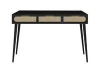 Consolle 3 Cassetti 110x40x78 cm Josine in Legno Nero