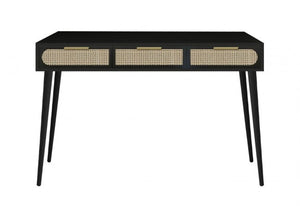 Consolle 3 Cassetti 110x40x78 cm Josine in Legno Nero