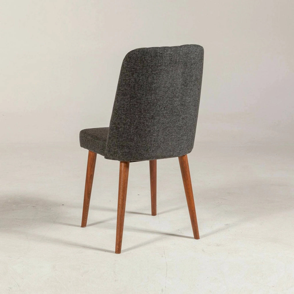 Sedia Champi, Seduta indoor, Sedia imbottita, Poltrona multiuso, 47x46h89 cm, Noce e Antracite