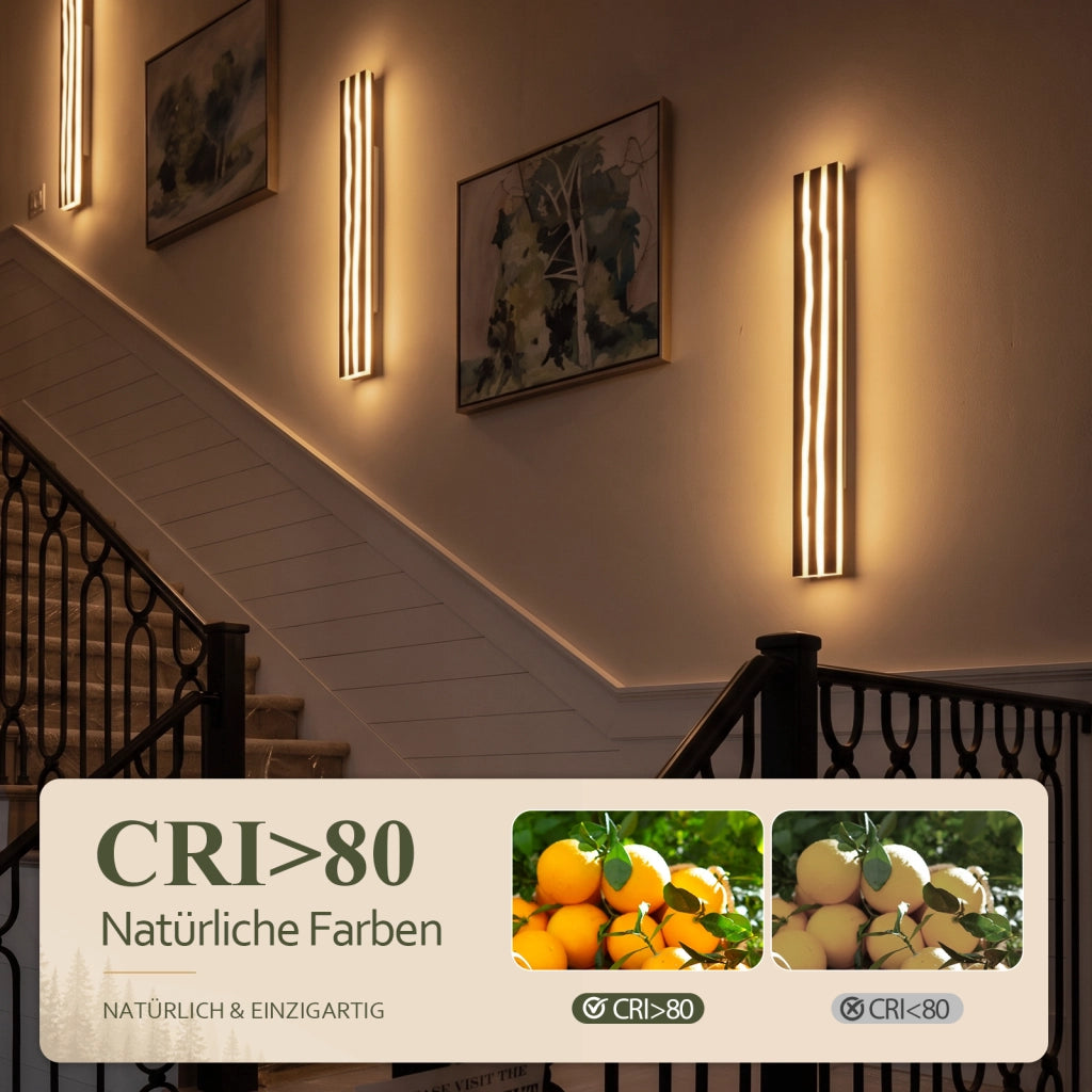 ZMH Lampada da Parete LED Legno 100cm Moderna 3000K 16W per Soggiorno Interni