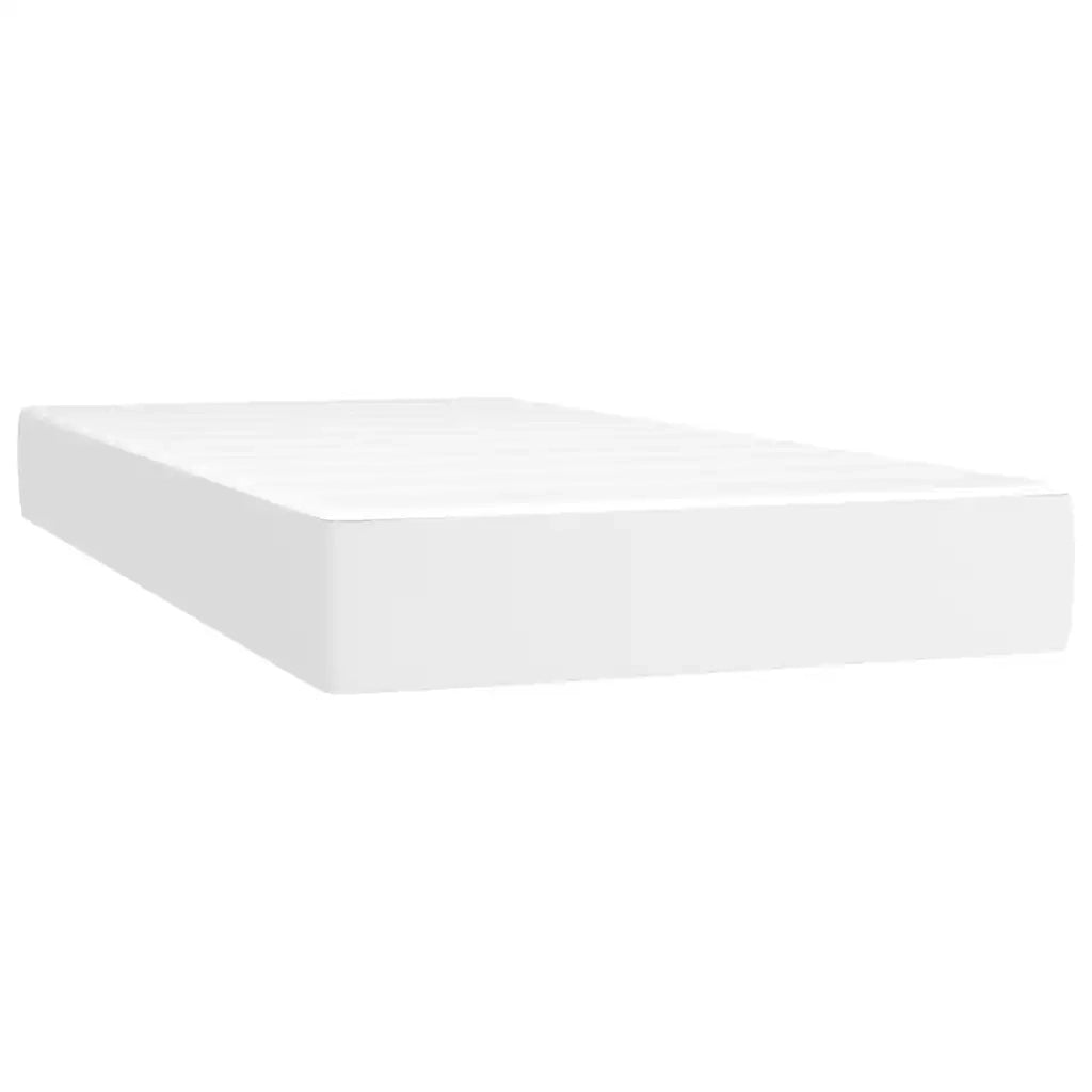 Giroletto a Molle con Materasso Bianco 120x190 cm in Similpelle