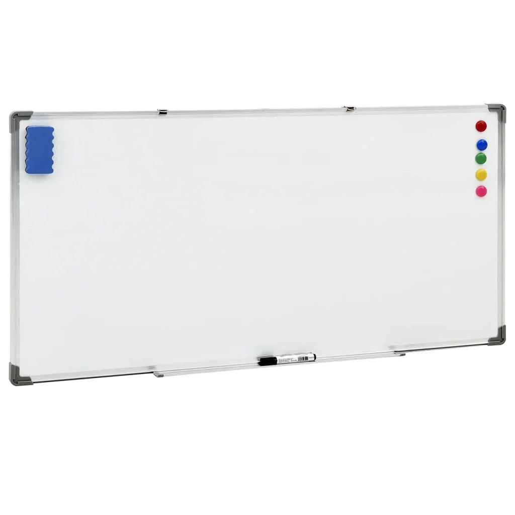 Lavagna magnetica/pannello di scrittura per la scuola la casa o l'ufficio 110 x 60 cm acciaio bianco 02_0045440