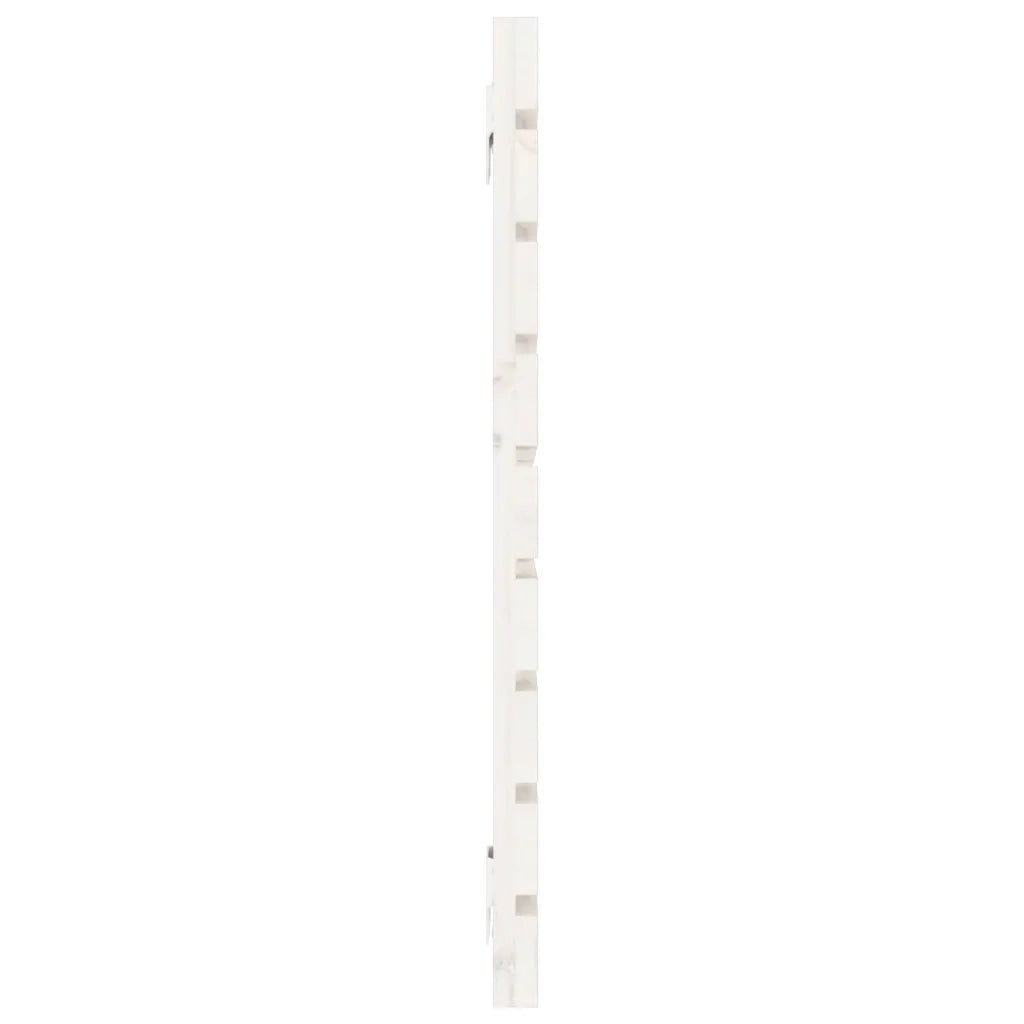 Testiera da Parete Bianca 126x3x63 cm in Legno Massello di Pino