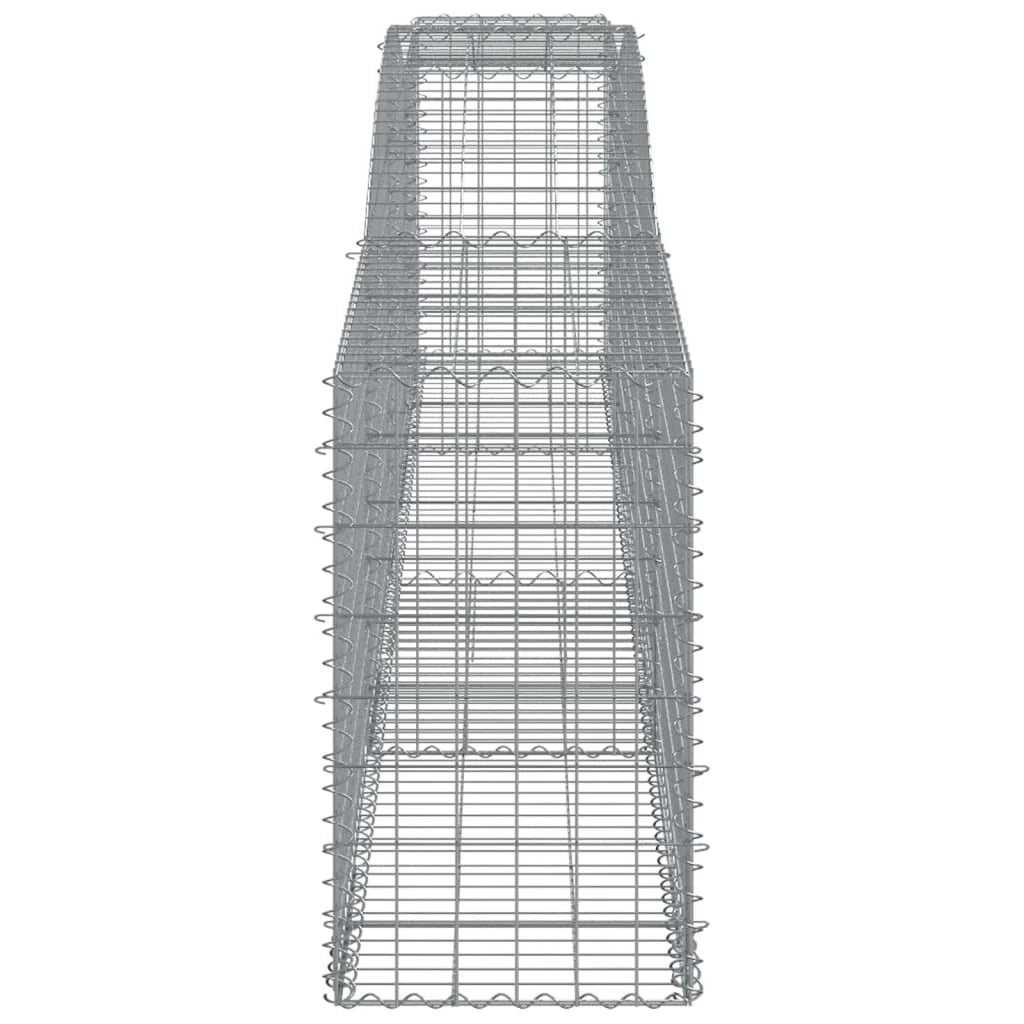 Set di 7 gabbioni ad arco per recinzioni a gabbia e muri di contenimento 400 x 50 x 80/100 cm ferro zincato argento 02_0041151