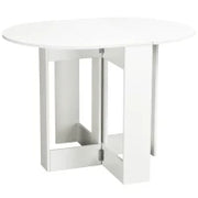Tavolo Pieghevole da Pranzo a 2 Ribalte, Tavolo da Pranzo Allungabile in Legno Salvaspazio per Cucina e Soggiorno, 104x76x73.7 cm, Bianco