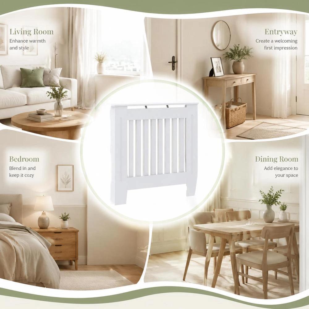 MDF Radiator Cover, White, 78 Cm