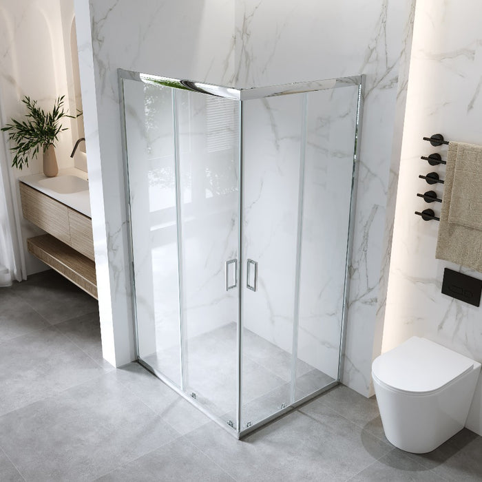 Cabina Doccia Angolare Scorrevole 70x90 Cm H 185 cm Vetro Trasparente 6 mm | Kiro