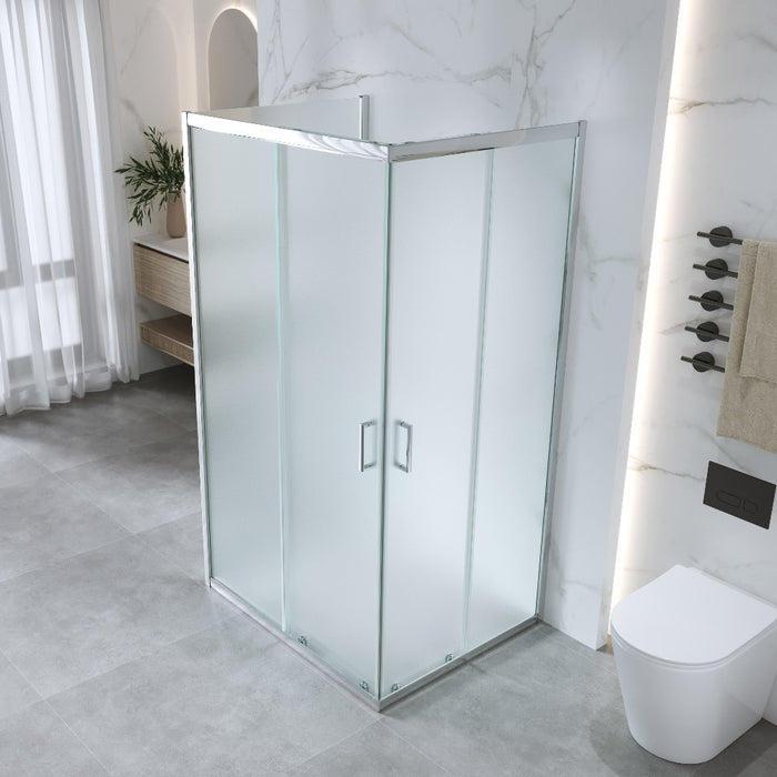 Box Doccia H 185 cm 3 Lati 70x120x70 Cm vetro 6 mm Opaco Scorrevole| Kiro