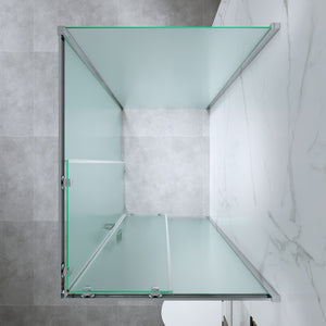 Box Doccia H 185 cm 3 Lati 70x120x70 Cm vetro 6 mm Opaco Scorrevole| Kiro