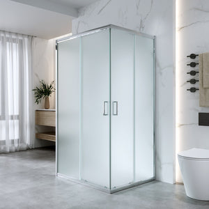 Box Doccia 3 Lati 70x100x70 Cm H185 cm vetro Opaco 6 mm Apertura Scorrevole| Kiro