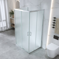 Box Doccia 3 Lati 70x100x70 Cm H185 cm vetro Opaco 6 mm Apertura Scorrevole| Kiro