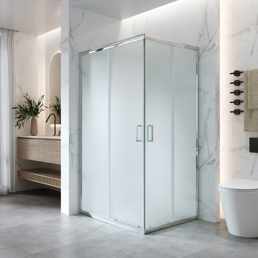 Cabina Doccia Angolare Scorrevole 70x90 Cm H 185 cm Vetro Opaco 6 mm| Kiro