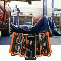 Cassetta Attrezzi Completa con 85 Pezzi in Metallo Cassetta Porta Utensili Organizer per Attrezzi Resistente Pieghevole con Occhiello per Lucchetto per Fai da Te Meccanico Elettricista