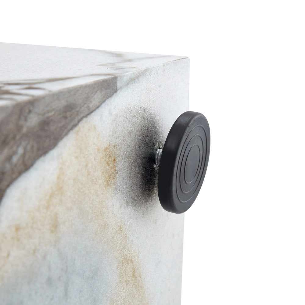 Tavolino da Caff¨¨ Rettangolare ¨C MINIMAL ¨C Bianco Effetto Marmo, MDF, 90x50x30 cm