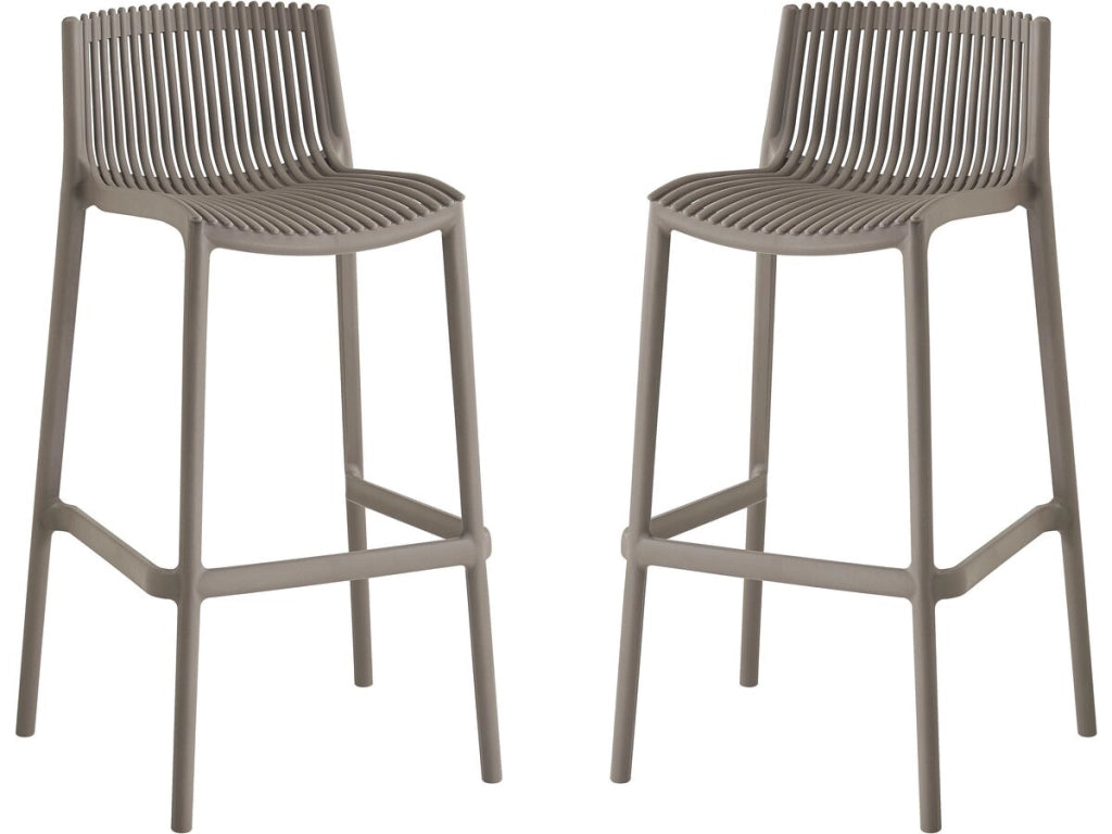 Set di 2 seggioloni impilabili in plastica "Néora" - Taupe
