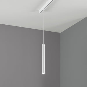 Pendente Tubolare On-Off Ego Alluminio Bianco Led 12W 3000K Luce Calda