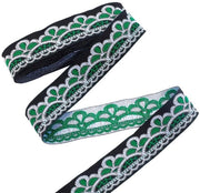 Bordurolint a Jacquard con geometrie etniche - 7 metri - Polyester 3 cm - Decorativo