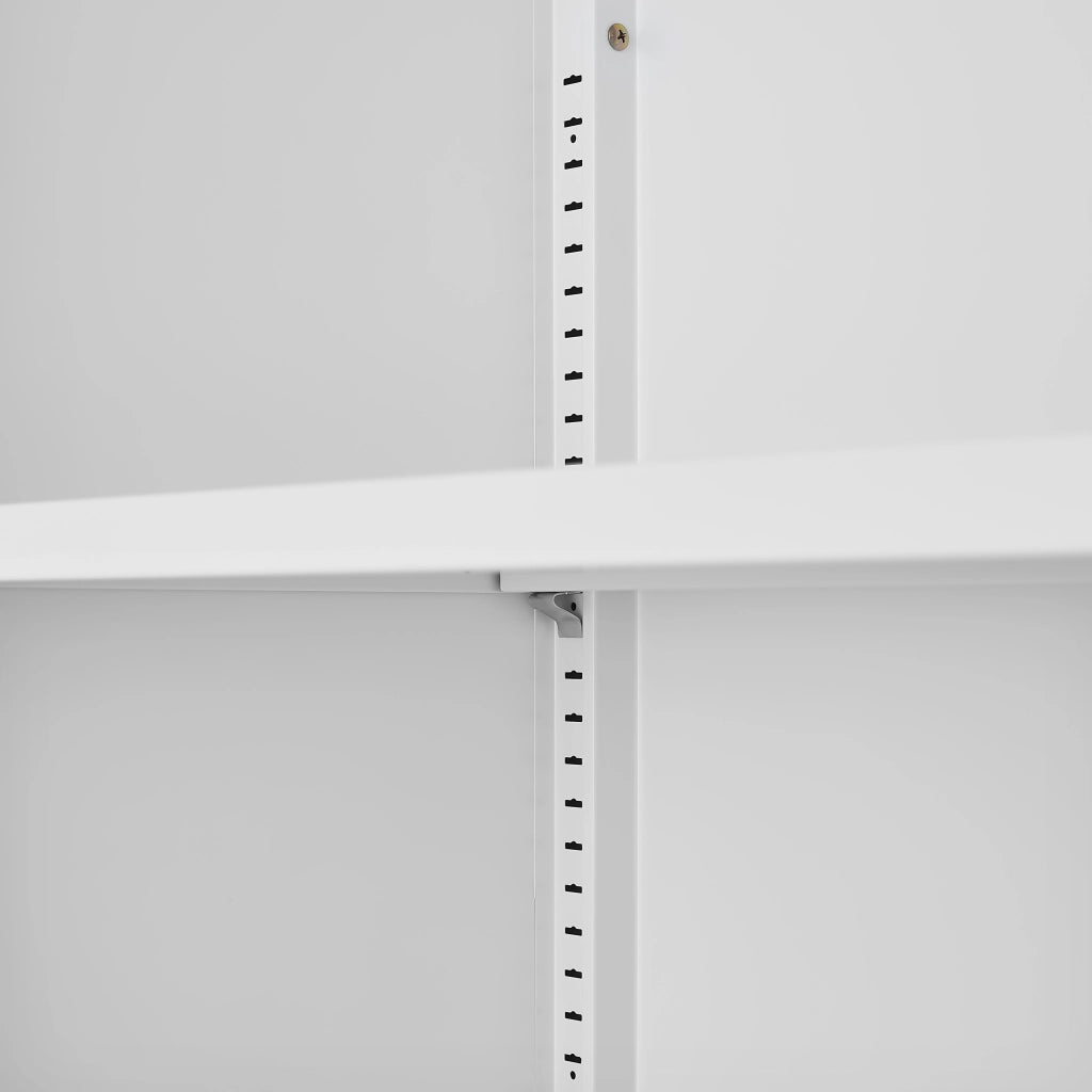 ARMADIO METALLICO 156x44,5x19,5 cm Bianco con ripiani regolabili