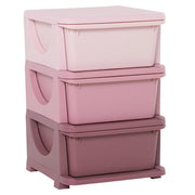 CASSETTIERA IN PLASTICA CON 3 CASSETTI 37X37X56.5CM ROSA