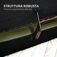 Panca Contenitore Ovale da 72L con Coperchio Sollevabile, in Tessuto Effetto Velluto e Legno, 108x44x43.5 cm, Verde