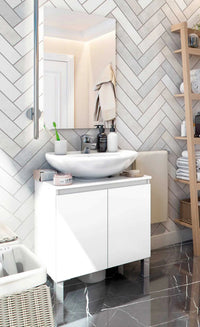 Mobile bagno sotto lavello bianco lucido 60x40x63,5h