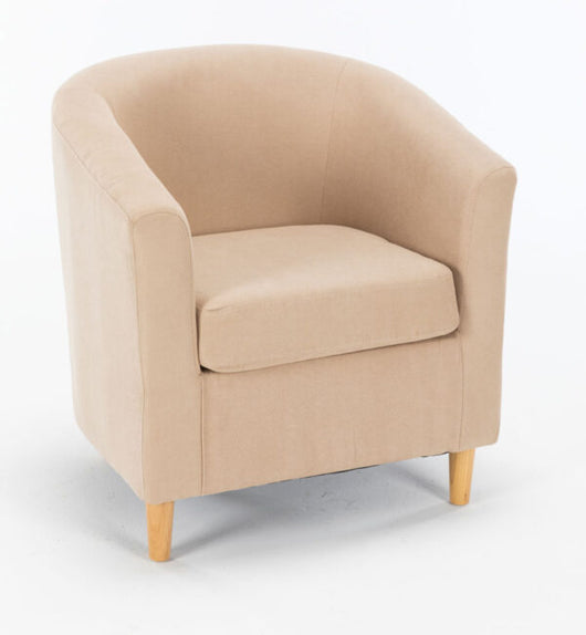 Poltroncina maja in tessuto grigio chiaro 70x63x68h