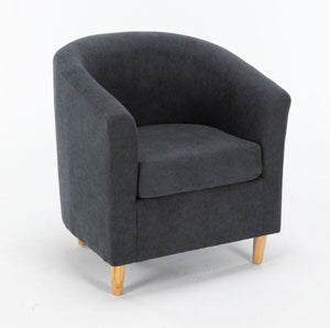 Poltroncina maja in tessuto grigio chiaro 70x63x68h